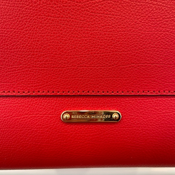 NWT Rebecca Minkoff Stella Leather Tote Bag Tomato / Red - Picture 4 of 14